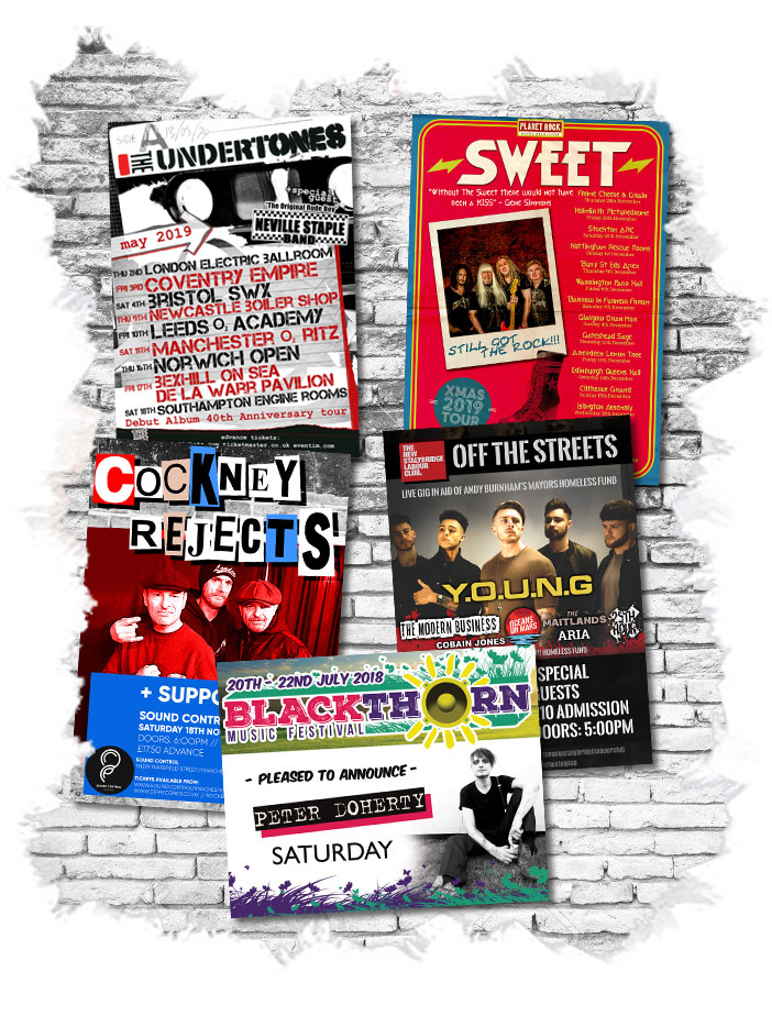 Print Design For Venues - Posters, Fliers, Banners, Menus and much more